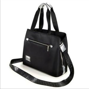 NEW Versace Parfums Tote Bag Black & Detachable Silver
Key Logo Strap